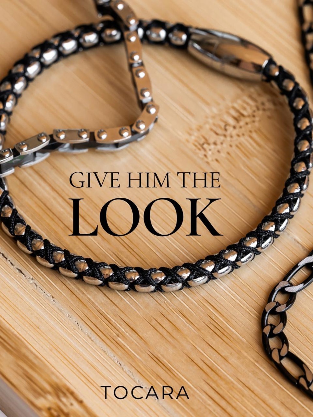 Tocara Black and Silver Braided Men’s Bracelet